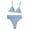 Blue, variant on WREESH Womens Two Piece Swimsuit Bikini Sets High Cut Bikini with Chest Pad Without Underwire Solid Split Swimsuit Beach Bathing Suit Blue