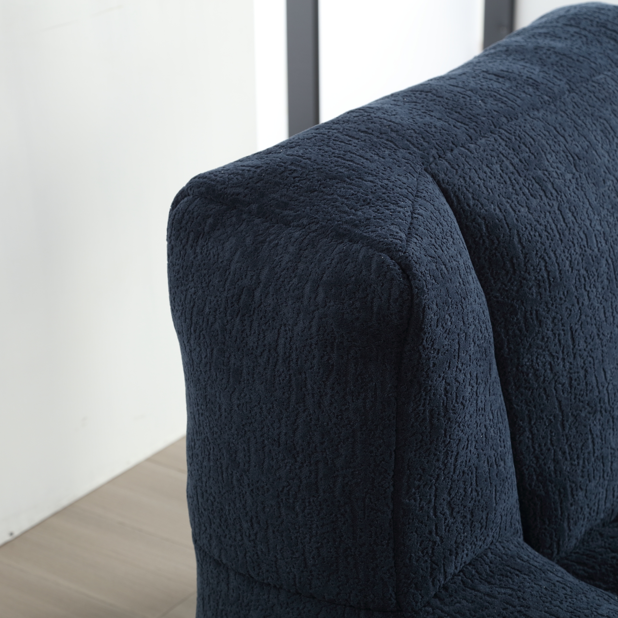 Accent Chair with Ottoman Set,Modern Velvet Bean Bag Chair for Adults and Childs,Upholstered Lazy Sofa Chair Armchair for Living room, Bedroom, Apartment,Blue