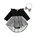thumbnail image 2 of Seyurigaoka Sweet Style Baby Girls Outfit, Leopard Print Skirt Splicing Romper, 2 of 9