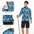thumbnail image 5 of Dagegui UPF 50+ Hoodie Mens Sunscreen Shirts Camo Long Sleeve Hooded Fishing Tee Summer UV Protection Sun T-Shirts Outdoor Rash Guard Pullover Tops Sky Blue XL, 5 of 7