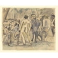thumbnail image 2 of Jules Pascin 18x15 Black Ornate Wood Framed Double Matted Museum Art Print Titled - Crowd,&nbsp;Charleston, 2 of 5