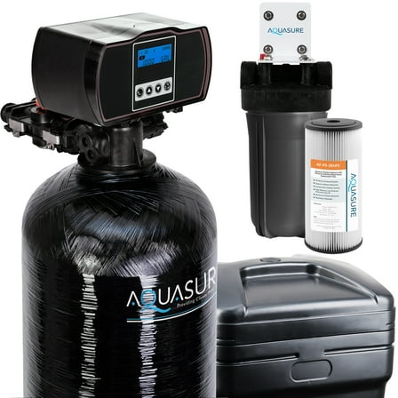 Aquasure Harmony Series 48,000 Grains Whole House Water Softener Bundle with Pleated Sediment Pre-Filter for 3-4 bathrooms (AS-HS48FMP)