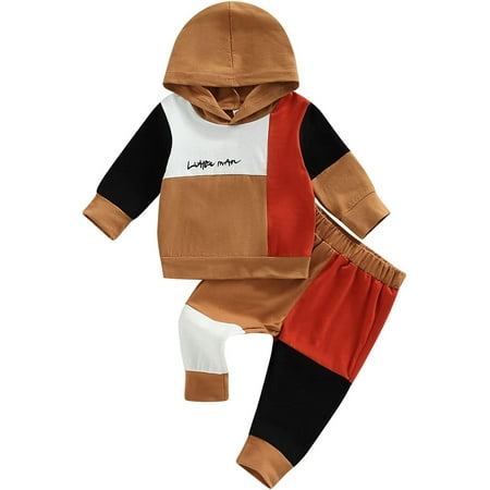 

PIKADINGNIS Toddler Baby Boy Girl Fall Winter Outfits Long Sleeve Hooded Sweatshirt Tops Drawstring Pants Casual 2PCS Clothes Set