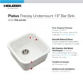 thumbnail image 4 of Houzer Platus 19 in White Fireclay Undermount Square Single Bowl Bar Sink - PTB-1919 WH, 4 of 9