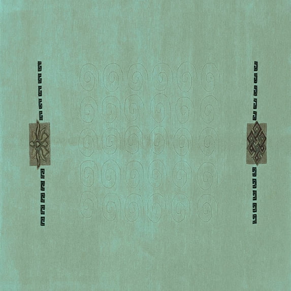 Ahgly Company Indoor Square Abstract Light Blue Modern Area Rugs, 8' Square