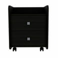 thumbnail image 3 of Atlin Designs Modern Wood Night Stand with 2-Drawer & 4-Caster Black Wenge, 3 of 10
