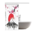 thumbnail image 2 of BPBOP Japan Sakura Branch Shower Curtain, Sun Fuji Mountain Polyester Fabric Shower Curtain Bathroom Sets with Hooks 66x72 Inches, 2 of 3
