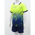 thumbnail image 3 of MSemis Kids Boys Sports Suit Mesh Tops and Shorts Workout Athletic Outfits Fluorescent Green 9-10, 3 of 6