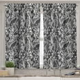 thumbnail image 2 of Ambesonne Gothic Valance & Curtain, Vintage Roses Hearts, 55"x24", Black White, 2 of 6