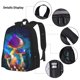 thumbnail image 3 of Balery Magic Mushrooms ,Fireflies Mochila escolar 3 en 1 para niños: mochila resistente con lonchera térmica y estuche para lápices. Mochila escolar para niños y niñas., 3 of 7