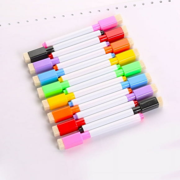 8Pcs Magnetic Whiteboard Pen Erasable Dry White Board Magnet Markers Built K6O1