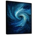 thumbnail image 2 of Designart "Swirling Blue Wave Spiral I" Abstract Spirals Floater Framed Wall Art Prints, 2 of 5