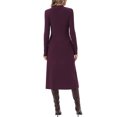 thumbnail image 3 of INSPIRE CHIC Ribbed Knitted Midi Dress for Womens Mock Neck Casual Long Sleeve Sweater Dresses M Burgundy, 3 of 6