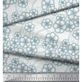 thumbnail image 3 of Soimoi Blue Rayon Fabric Artistic Floral Print Sewing Fabric Yard 56 Inch Wide, 3 of 3
