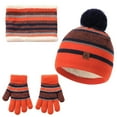 thumbnail image 7 of Moclever Knitted Hat Scarf Gloves for Kids, 3Pcs Unisex Winter Warm Beanie Hat and Glove Scarf Set for 4-7 Year Old Kids, Orange, 7 of 7