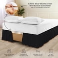 thumbnail image 3 of Utopia Bedding Full Elastic Bed Ruffle - Easy Wrap Around Ruffle - Microfiber Bed Skirt with Adjustable Elastic Belt 16 Inch Tailored Drop - Hotel Quality Bedskirt, Fade Resistant (Full, Black), 3 of 5