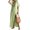 Green #12, variant on Women's Summer Striped Splited Maxi Casual Dress Short Sleeve V Neck Split Hem Boho Beach Vacation Dresses L