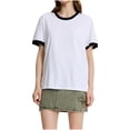thumbnail image 3 of Bovxnpu Summer Short Sleeve T Shirts Pullover Top Undershirt Cotton Crewneck Loose Summer Tee Summer Tops (Women's or Women's Plus), 3 of 5
