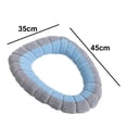 thumbnail image 2 of Laklulu - Funda para asiento de inodoro suave de doble color, calentador, paño lavable más grueso y elástico, 2 of 5