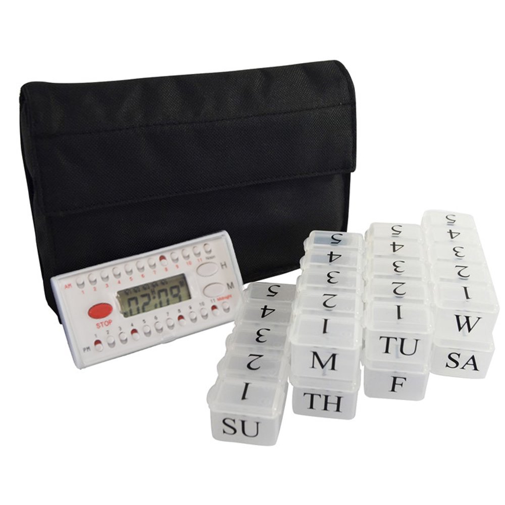 epill Compact Weekly Pill Organizer with Reminder 7 Day x 5