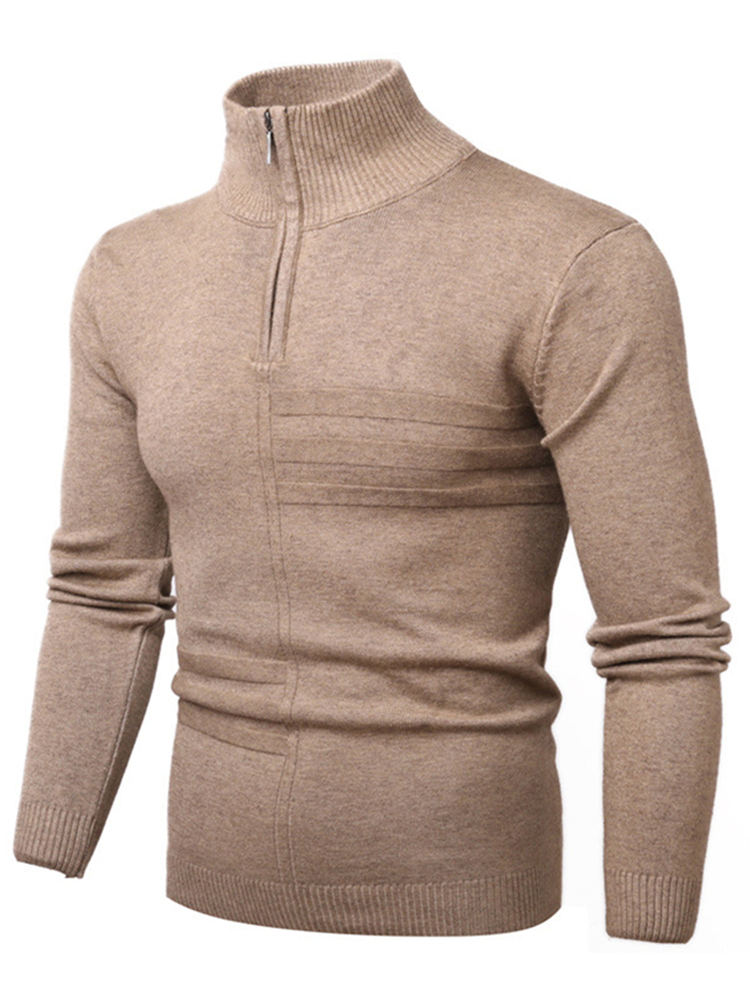 Men V Neck Solid Color Knitwear V-Neck Long Sleeve Sweater Pullover Shirt Autumn