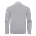 thumbnail image 3 of Mock Neck Sweater Men Autumn Winter Cotton Knit Button Pullover Business Casual Thermal Long Sleeve Solid Color Textured Knitwear Warm Layering Top, 3 of 5