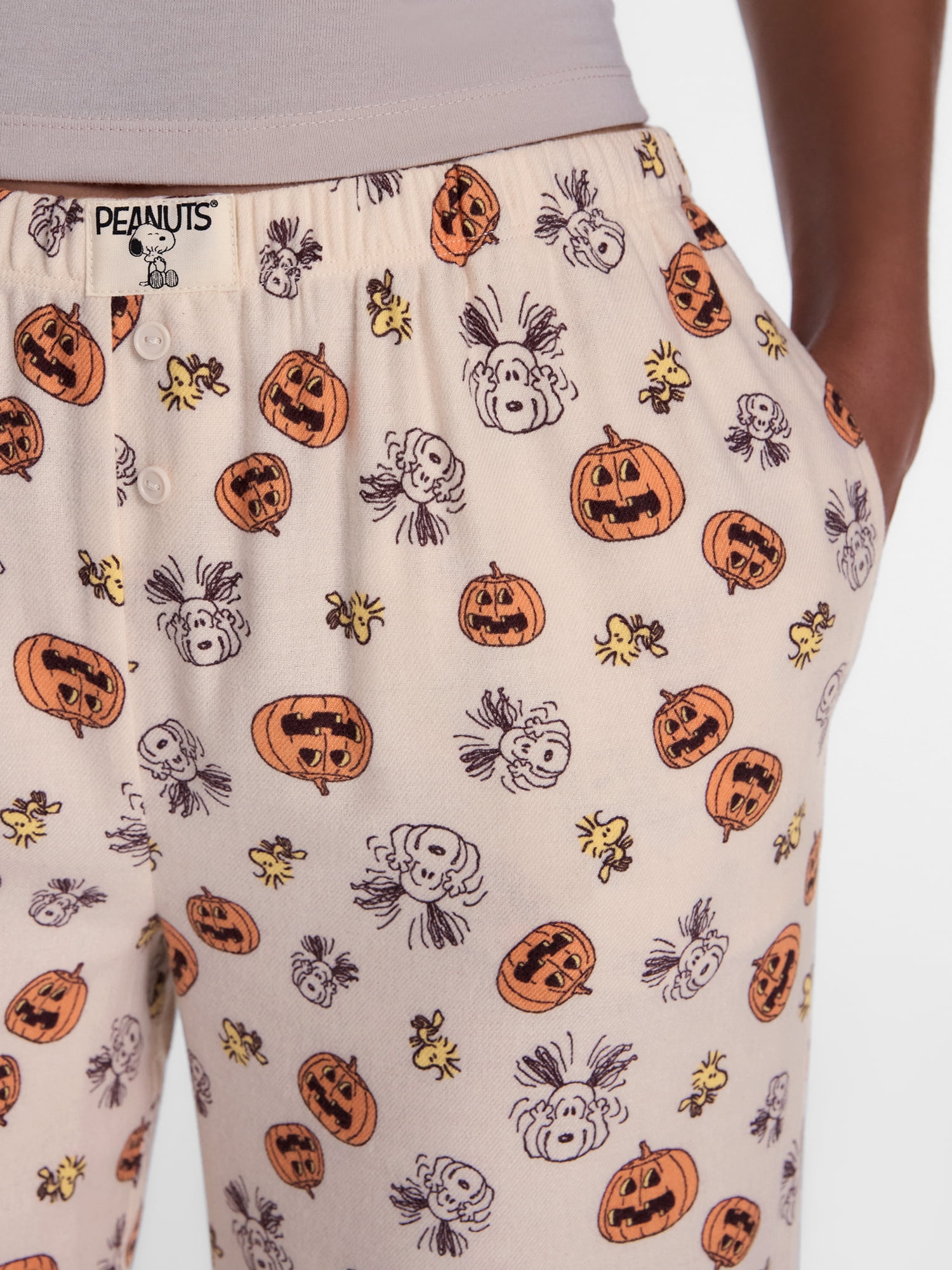 Peanuts Snoopy Women's and Women's Plus Pumpkin Sleep Pants, Sizes XS-2X
