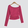 thumbnail image 4 of Camiseta básica nueva 2024 para mujer, hombros inclinados, base elástica S delgada GXY N89C G1B8, 4 of 7