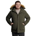thumbnail image 6 of Soularge Men's Big and Tall Puffer Coat Winter Jacket Windproof Warm Parka with Removable Hood Army Green 7X, 6 of 12
