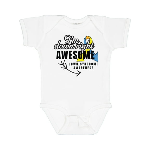 Inktastic Im Down Right Awesome Down Syndrome Awareness with Arrow Boys or Girls Baby Bodysuit