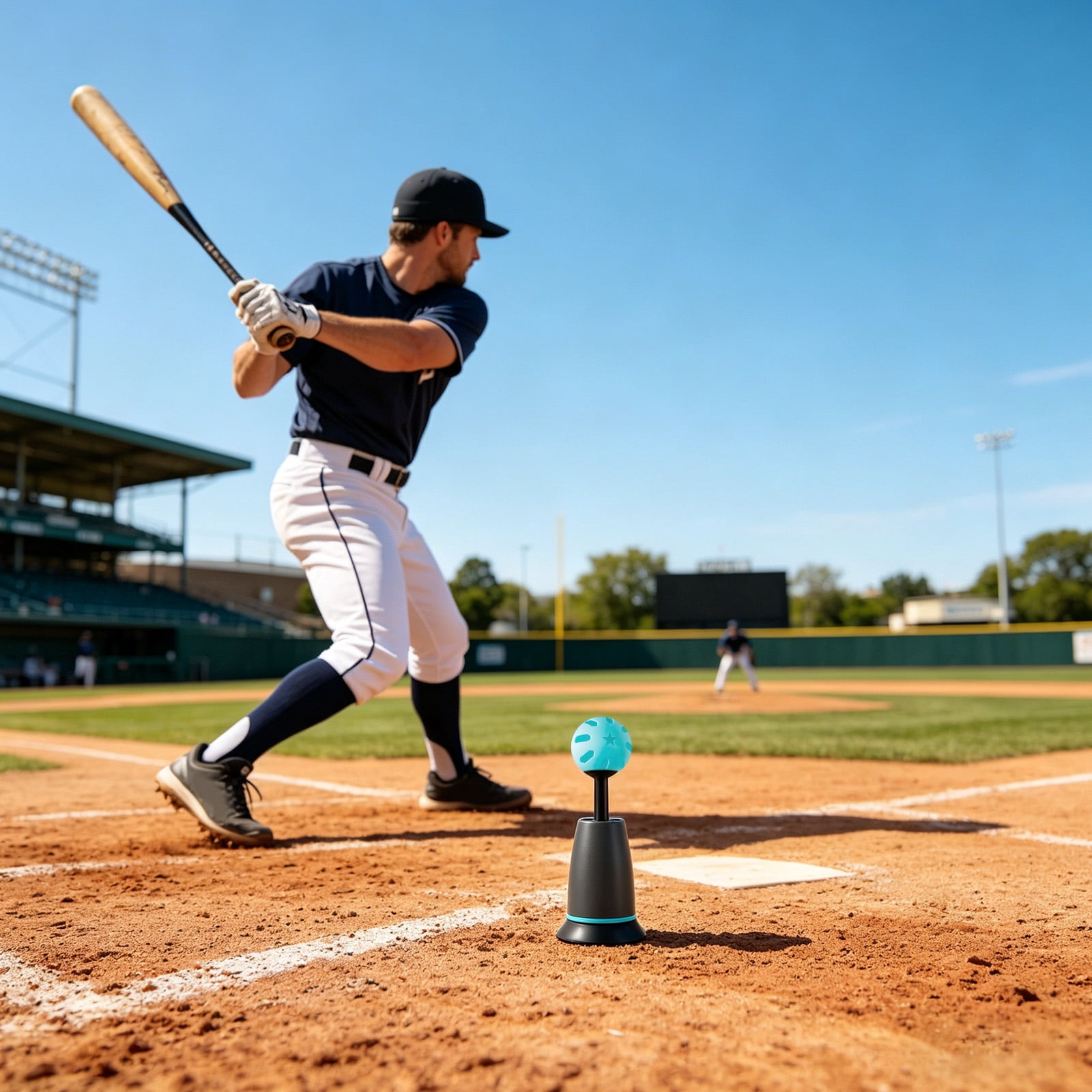 Tee Popper Baseball Training, Portable Baseball Training Equipment, Solo Batting Practice Tee Popper for Baseball & Softball, No Chasing Ball Design