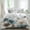 Blue, variant on Teal Tulip Butterfly Set of 4 Bedding Quilt Covers, Turquoise Floral Farmhouse Beige 4-Piece Bed Sheet Set with Extra Soft Bed Sheets Quilt Cover Pillowcase, Queen