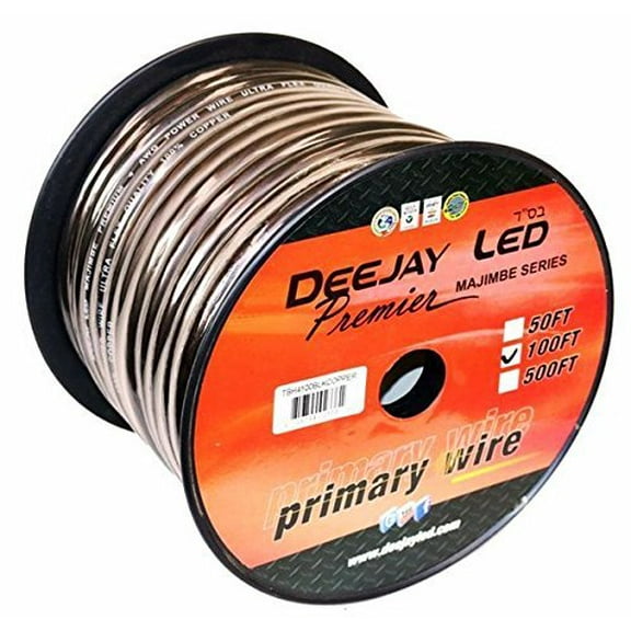Four-gauge 100 Foot Black Pure Copper Stranded Power Cable Content Oxygen Free Copper Stranded Wire Style With Thick Black Outer Jacket Power Rating DEEJAY LED TBH4100BLKCOPPER