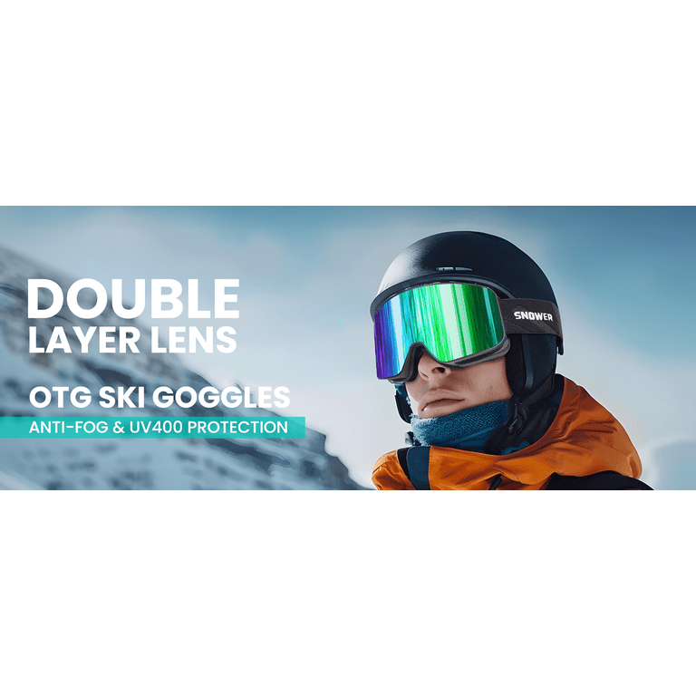 Ski goggles over glasses anti-fog UV400 protection Amazon.com : SPOSUNE Ski Goggles Over Glasses - Snow Goggle  main image 4