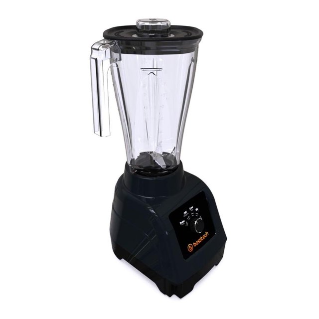 Licuadora Bosstech 550 watts 3 velociades con Vaso de plastico de 2 lts Negro