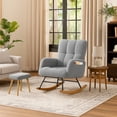 thumbnail image 6 of CloudRest Pro Oversized Nursery Rocking Chair with Ottoman, Cozy Accent Chair for Nursery/Bedroom/Living Room, Gray, 6 of 6