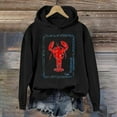 thumbnail image 3 of Lobster Sweatshirts Women Oversized Graphic Y2k Crewneck Long Sleeve Drop Shoulder Shirts Top Vintage Jacket Pullover Tops (Black,X-Large), 3 of 4
