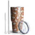 thumbnail image 2 of 30oz Autumn Fall Leaves Pattern Tumblers Stainless Steel Tumbler with Lid and Straw,Vacuum Insulated Double Wall Travel Tumbler Cups Mug with Cleaning Brush for Coffee,Tea, 2 of 7