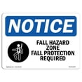 thumbnail image 1 of SignMission OS-NS-A-1218-L-12434 12 x 18 in. OSHA Notice Sign - Fall Hazard Zone Fall Protection, 1 of 1