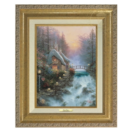 Thomas Kinkade Cottage - Thomas Kinkade Sweetheart Cottage II - Canvas Classic (Gold Frame)