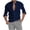Dark Blue, variant on YYDGH Men's Button Down Long Sleeve Shirt Casual Classic Band Neck Untucked Shirt Regular Fit Solid Color Shirts