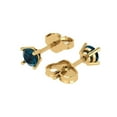 thumbnail image 2 of Clara Pucci 0.2Ct Natural London Blue Topaz Round Cut VVS1 Push Back Stud 14k Solid hypoallergenic Gold Designer Earrings For December, 2 of 7