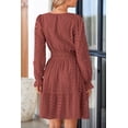 thumbnail image 2 of Minivestido PRETTYGARDEN 2025 de manga larga con cuello en V y línea A para mujer, 2 of 9