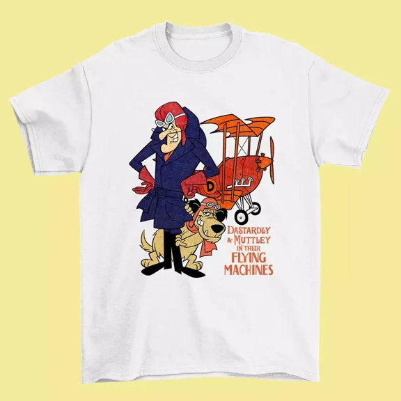 Dastardly and Muttley in Their Flying Machines 60s Wacky Races T-shirt