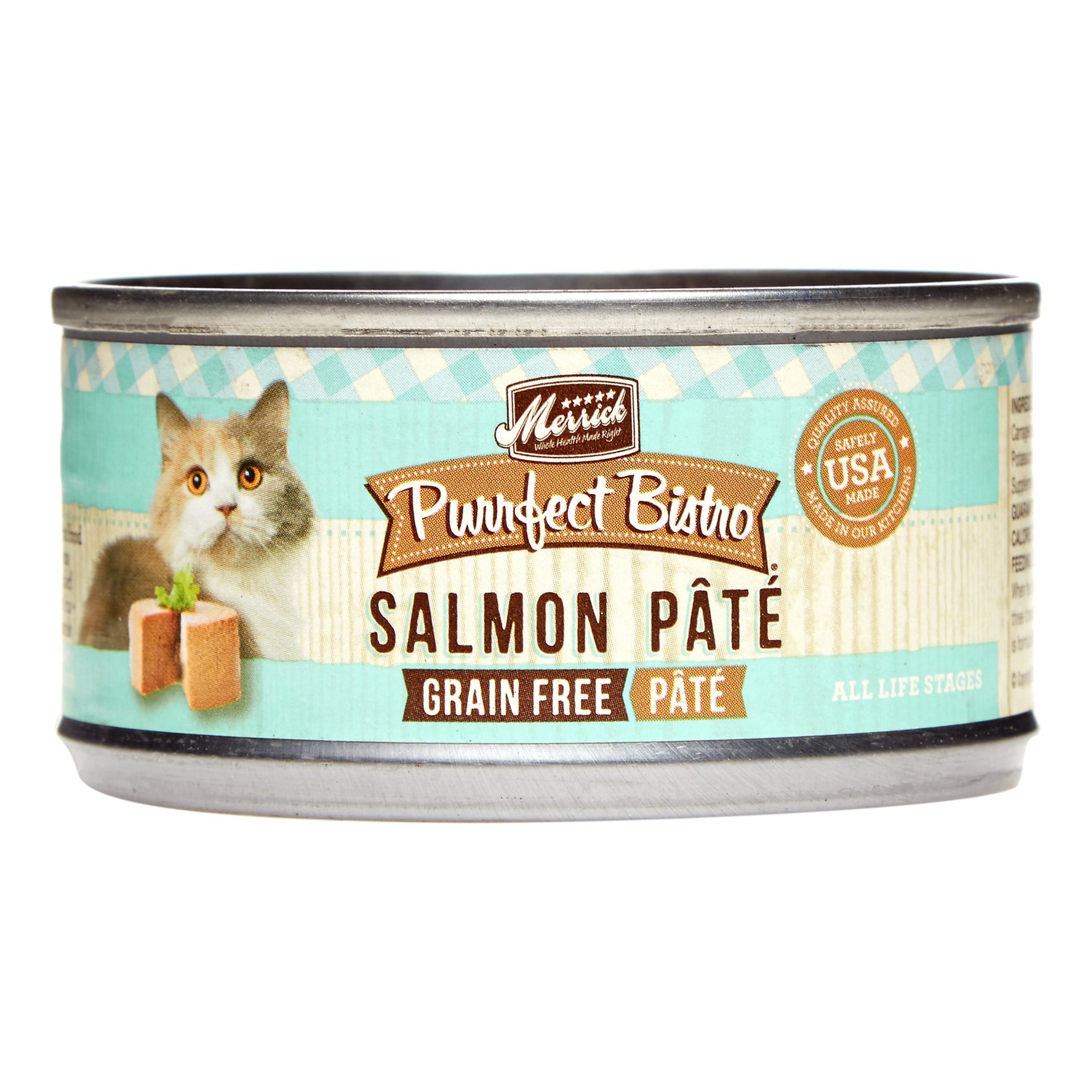 Merrick Purrfect Bistro GrainFree Salmon Pate Wet Cat Food, 3 oz