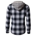 thumbnail image 4 of H2H Men's Plaid 2 Pocket Hooded Flannel Shirt Hoodie NAVY US L/Asia XL (CMOJA0105), 4 of 5