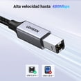 thumbnail image 4 of Cable de Impresora UGREEN Gris USB C a USB Tipo B 2.0 para HP Epson 2 Metro, 4 of 7
