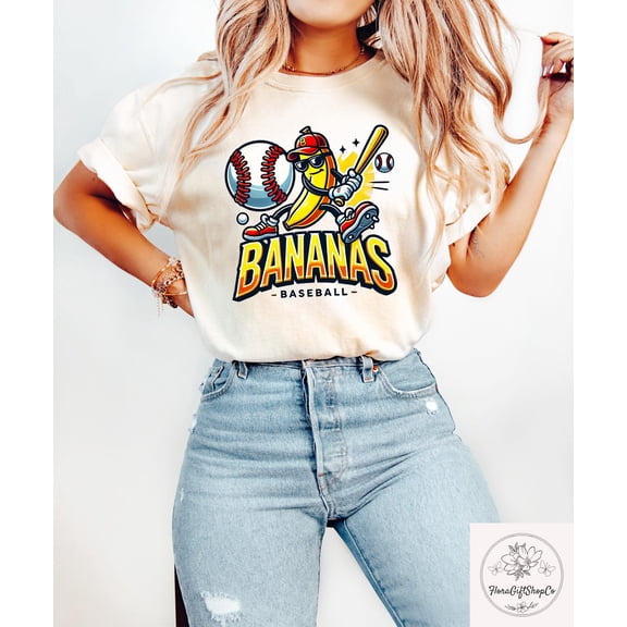 Let'S Go Bananas Baseball Shirt, Banana Baseball Shirt, Banana Playing Baseball Tee, Baseball, Sports Team Mascot T Shirt