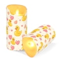 thumbnail image 3 of Duck Pattern Flameless Candles 2 PCS with Remote Realistic Moving Flame LED Tapered Pillar Set for Home Decor, 3 of 7