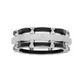 thumbnail image 3 of Mens Two-Tone Stainless Steel Black IP Layered Band - Mens Ring, 3 of 5